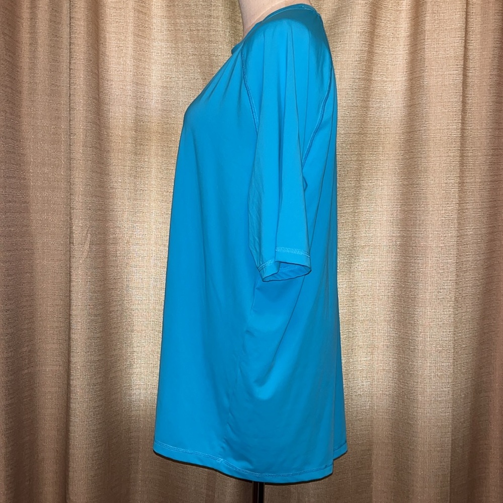 George Mens Large 42/44 Blue Short Sleeve Swim Rash Guard - Picture 3 of 12